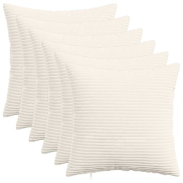 Federa 6 pcs HEERLEN Crema 35 x 35 cm corduroy