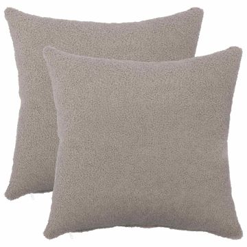Federa 2 pcs HEERLEN Grigio Chiaro 35 x 35 cm Bouclé