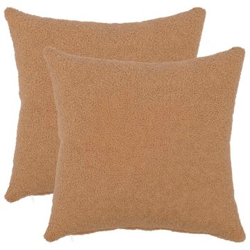Federa 2 pcs HEERLEN Beige 35 x 35 cm Bouclé
