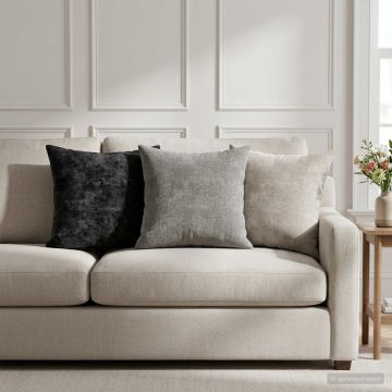 Federa 2 pz HEERLEN Grigio Scuro 35 x 35 cm Tessuto Chenille