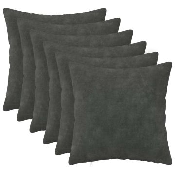 Federa 6 pcs HEERLEN Antracite 35 x 35 cm Fleece in microfibra