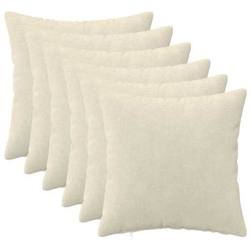 Federa 6 pcs HEERLEN Crema 35 x 35 cm Fleece in microfibra