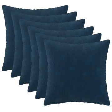 Federa 6 pcs HEERLEN Blu 35 x 35 cm Fleece in microfibra