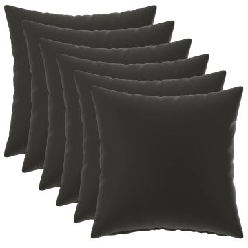 Federa 6 pcs HEERLEN Nero 35 x 35 cm Poliestere