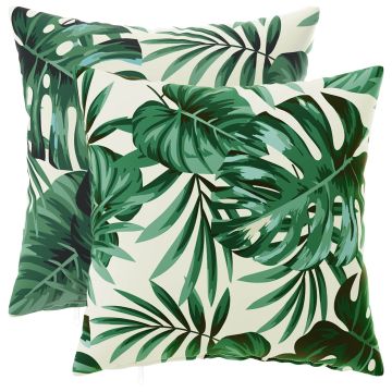 Federa 2 pcs HEERLEN Motivo a Foglie 35 x 35 cm Poliestere