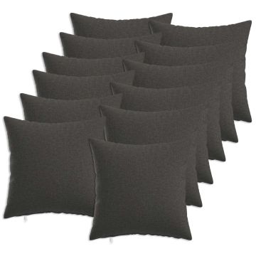 Federa 12 pz HEERLEN Grigio Scuro 40 x 40 cm Tessuto