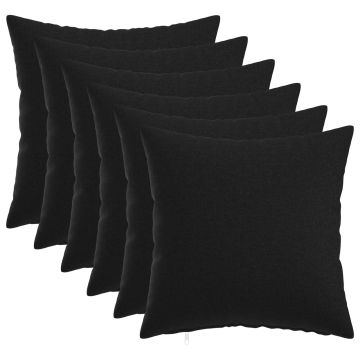 Federa 6 pz HEERLEN Nero 40 x 40 cm Tessuto