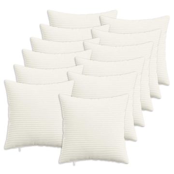 Federa 12 pcs HEERLEN Crema 40 x 40 cm corduroy