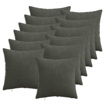 Federa 12 pcs HEERLEN Antracite 40 x 40 cm corduroy
