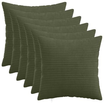 Federa 6 pcs HEERLEN Verde 40 x 40 cm corduroy