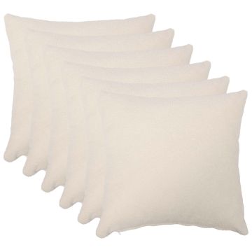 Federa 6 pcs HEERLEN Crema 40 x 40 cm Bouclé