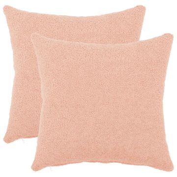 Federa 2 pcs HEERLEN Rosa 40 x 40 cm Bouclé