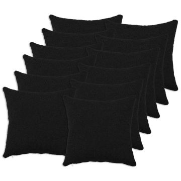 Federa 12 pcs HEERLEN Nero 40 x 40 cm Bouclé