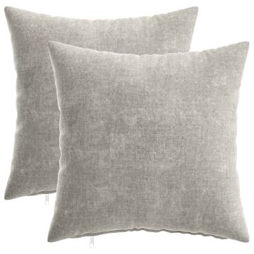 Federa 2 pz HEERLEN Grigio Chiaro 40 x 40 cm Tessuto Chenille