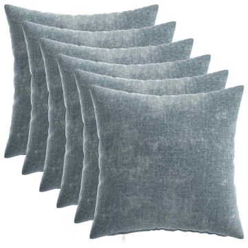 Federa 6 pz HEERLEN Azzurro 40 x 40 cm Tessuto Chenille
