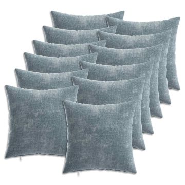 Federa 12 pz HEERLEN Azzurro 40 x 40 cm Tessuto Chenille