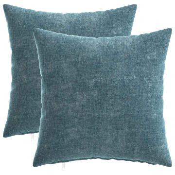 Federa 2 pz HEERLEN Blu 40 x 40 cm Tessuto Chenille