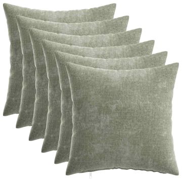 Federa 6 pz HEERLEN Verde 40 x 40 cm Tessuto Chenille