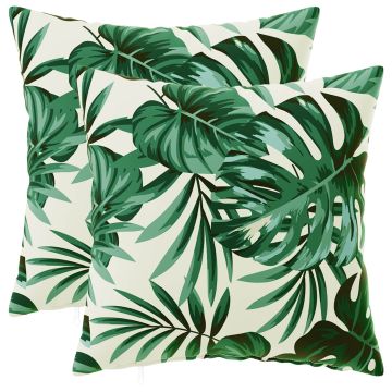 Federa 2 pcs HEERLEN Motivo a Foglie 40 x 40 cm Poliestere