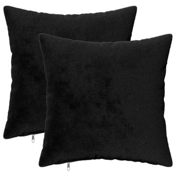 Federa 2 pcs HEERLEN Nero 40 x 40 cm Flanella
