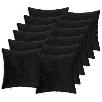 Federa 12 pcs HEERLEN Nero 40 x 40 cm Flanella