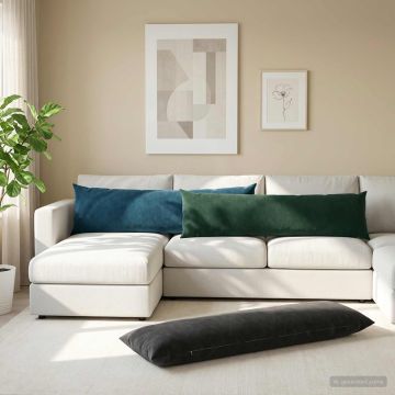 Federa 2 pcs HEERLEN Nero 40 x 145 cm Velluto
