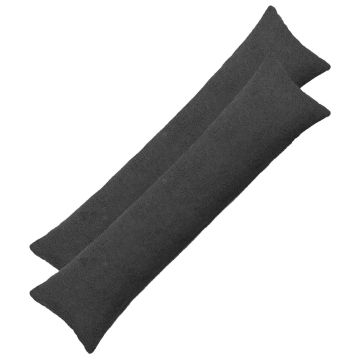 Federa 2 pcs HEERLEN Grigio Scuro 40 x 145 cm Bouclé