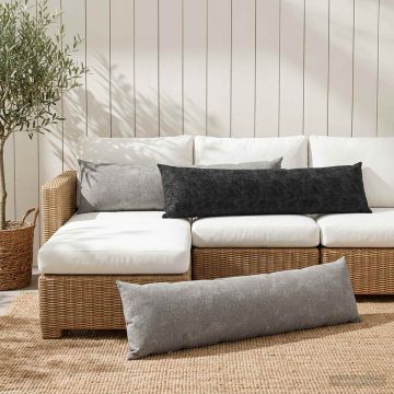 Federa 2 pz HEERLEN Grigio Chiaro 40 x 145 cm Tessuto Chenille