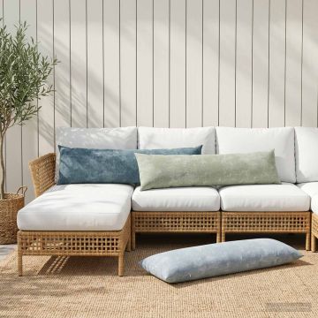 Federa 2 pz HEERLEN Verde 40 x 145 cm Tessuto Chenille