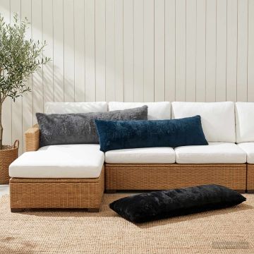 Federa HEERLEN Nero 40 x 145 cm Pelliccia di Coniglio Finta