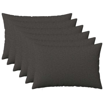 Federa 6 pz HEERLEN Grigio Scuro 40 x 60 cm Tessuto