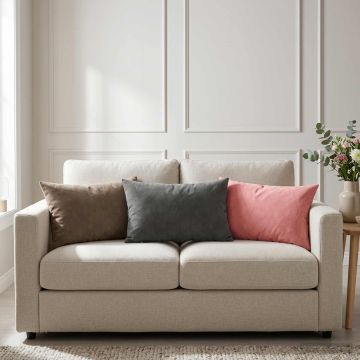 Federa 2 pcs HEERLEN Grigio Chiaro 40 x 60 cm Velluto
