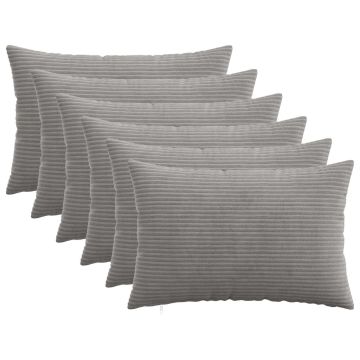 Federa 6 pcs HEERLEN Grigio Chiaro 40 x 60 cm corduroy