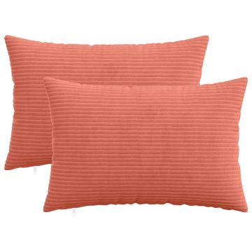 Federa 2 pcs HEERLEN Rosso Arancio 40 x 60 cm corduroy