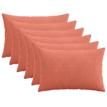 Federa 6 pcs HEERLEN Rosso Arancio 40 x 60 cm corduroy