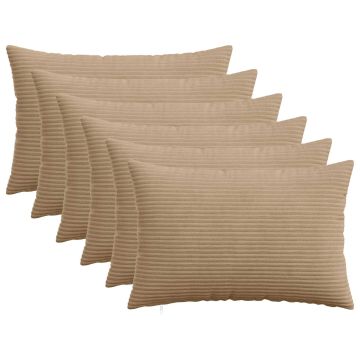 Federa 6 pcs HEERLEN Marrone 40 x 60 cm corduroy