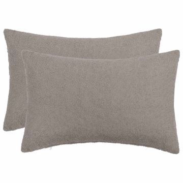 Federa 2 pcs HEERLEN Grigio Chiaro 40 x 60 cm Bouclé