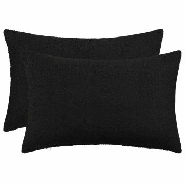 Federa 2 pcs HEERLEN Nero 40 x 60 cm Bouclé