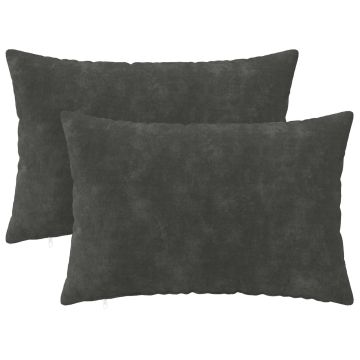Federa 2 pcs HEERLEN Antracite 40 x 60 cm Fleece in microfibra