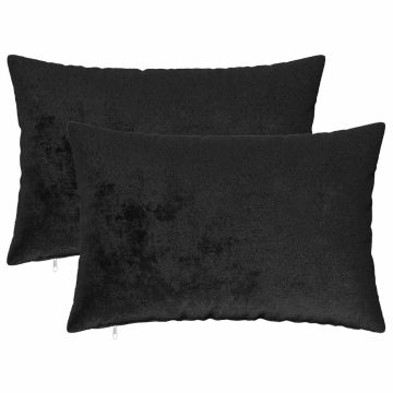 Federa 2 pcs HEERLEN Nero 40 x 60 cm Flanella