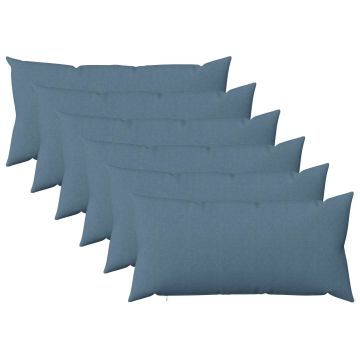 Federa 6 pz HEERLEN Blu jeans 40 x 70 cm Tessuto
