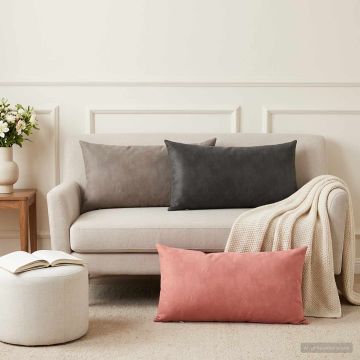 Federa 6 pcs HEERLEN Grigio Chiaro 40 x 70 cm Velluto