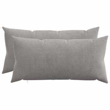Federa 2 pcs HEERLEN Grigio Chiaro 40 x 70 cm corduroy