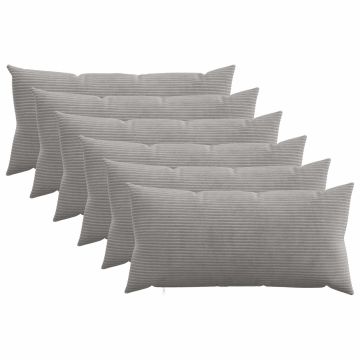 Federa 6 pcs HEERLEN Grigio Chiaro 40 x 70 cm corduroy