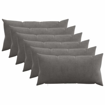 Federa 6 pcs HEERLEN Grigio Scuro 40 x 70 cm corduroy