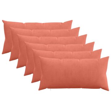 Federa 6 pcs HEERLEN Rosso Arancio 40 x 70 cm corduroy