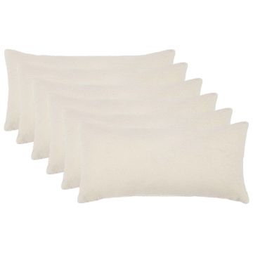 Federa 6 pcs HEERLEN Crema 40 x 70 cm Bouclé