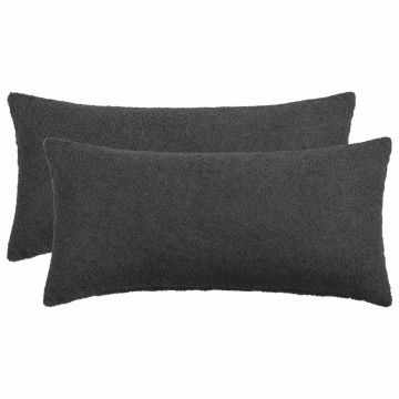 Federa 2 pcs HEERLEN Grigio Scuro 40 x 70 cm Bouclé