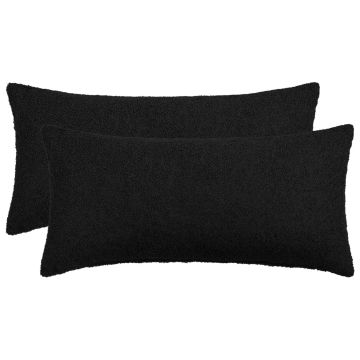 Federa 2 pcs HEERLEN Nero 40 x 70 cm Bouclé