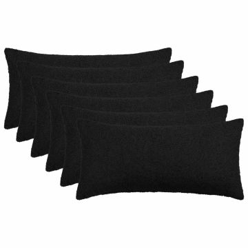 Federa 6 pcs HEERLEN Nero 40 x 70 cm Bouclé